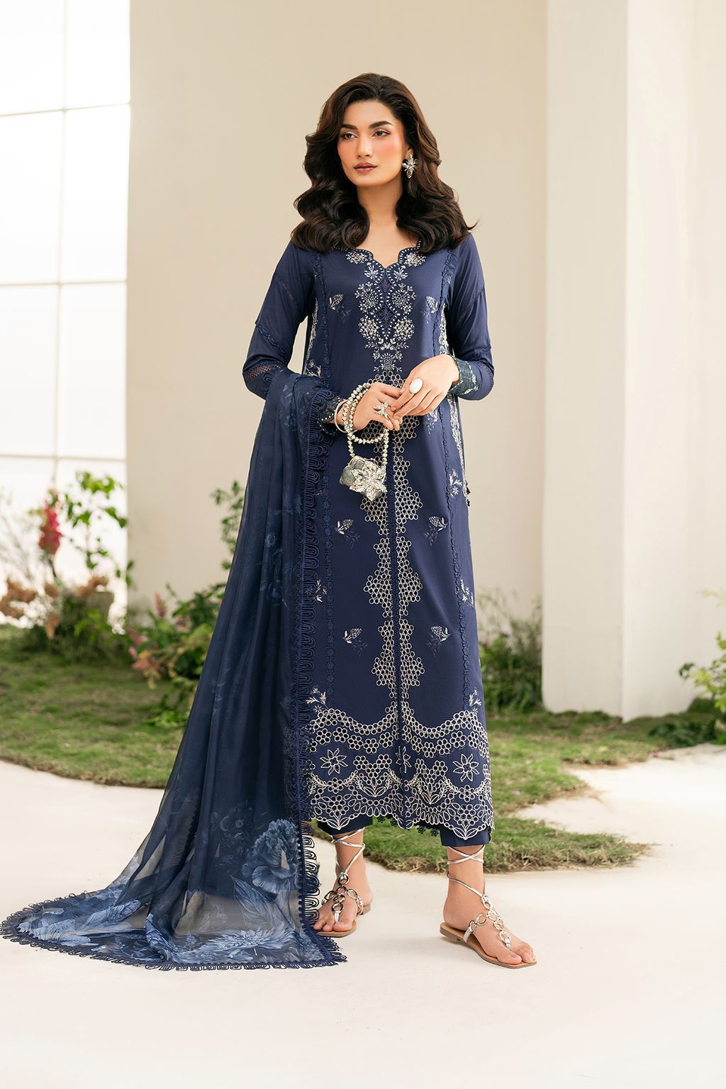 Maria B Winter Collection 2025 – Dhanak Embroidered 3PC Suit Unstitched AB