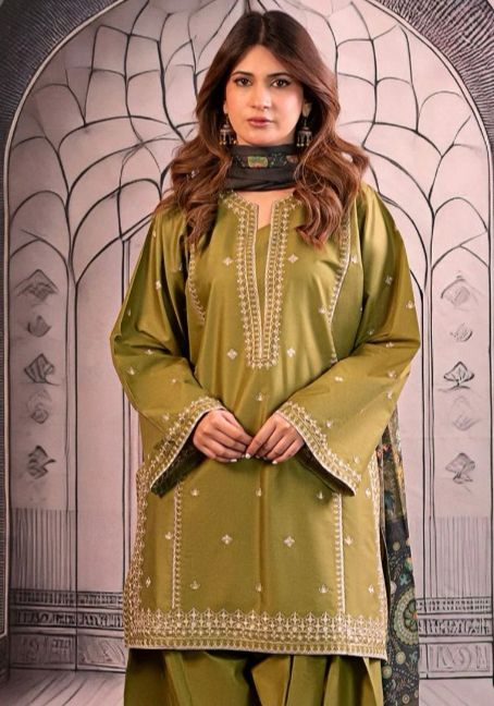 Urge Winter 2025 – Dhanak Embroidered 3PC Suit AB