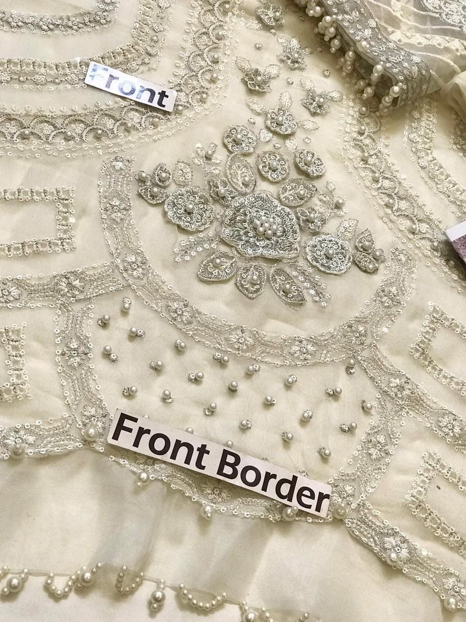 Maria B Luxury Embroidered Chiffon 3PC Unstitched Suit AB