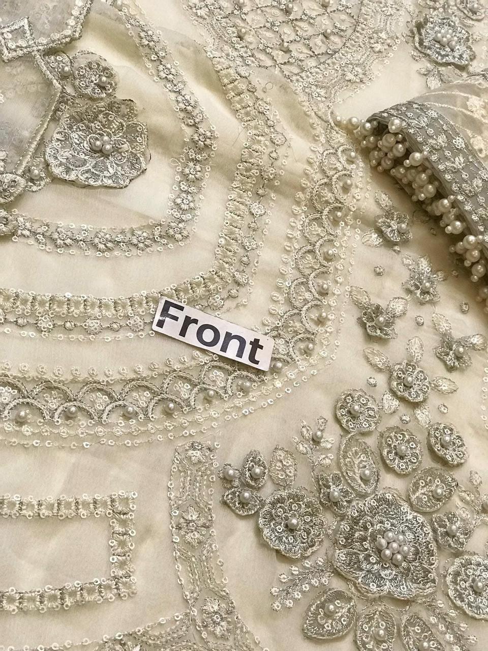 Maria B Luxury Embroidered Chiffon 3PC Unstitched Suit AB