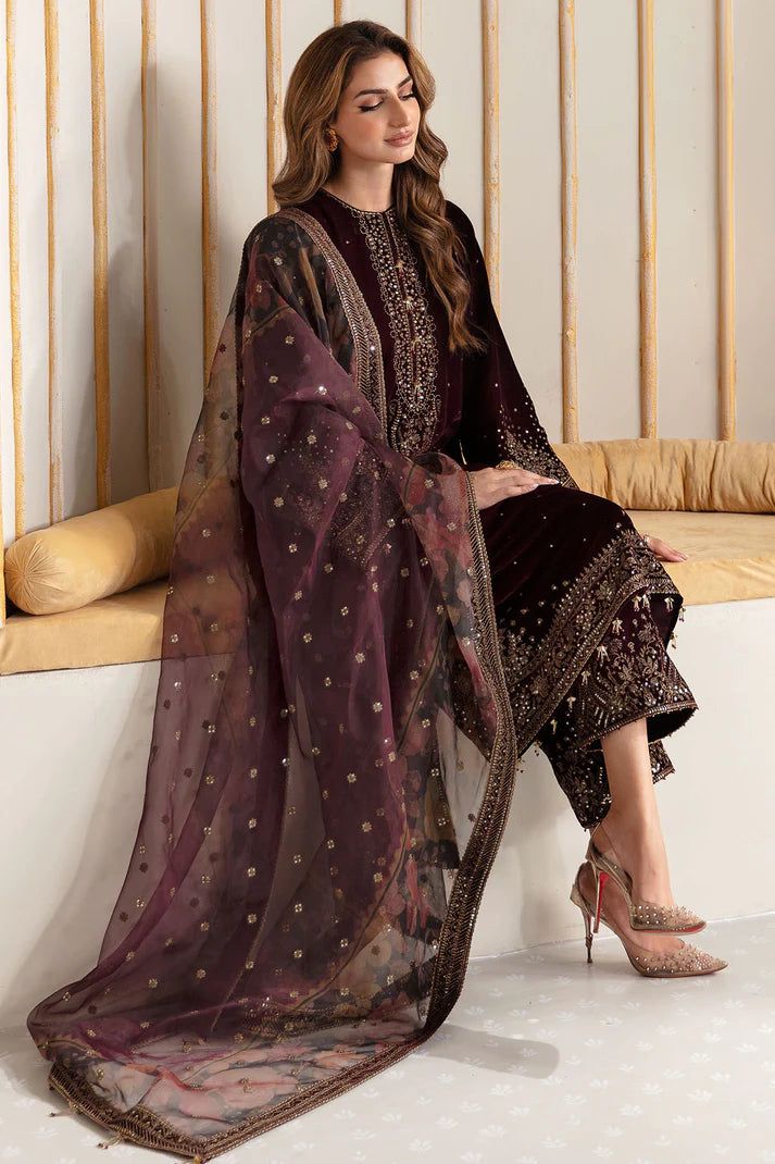 JAZMINE Luxury Embroidered Velvet 3PC Suit AB