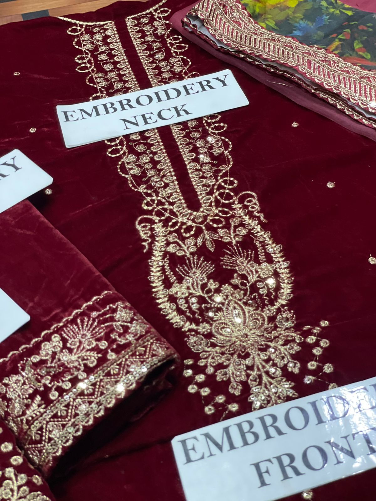 JAZMINE Luxury Embroidered Velvet 3PC Suit AB