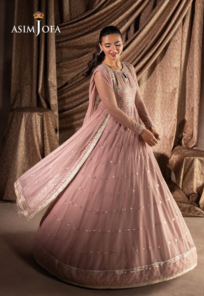 Asim Jofa Luxury Embroidered Chiffon Maxi 3PC Unstitched Suit MR