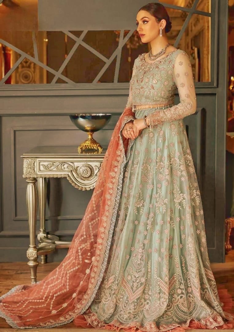Emaan Adeel Luxury Embroidered Net Maxi 3PC Unstitched Suit MR