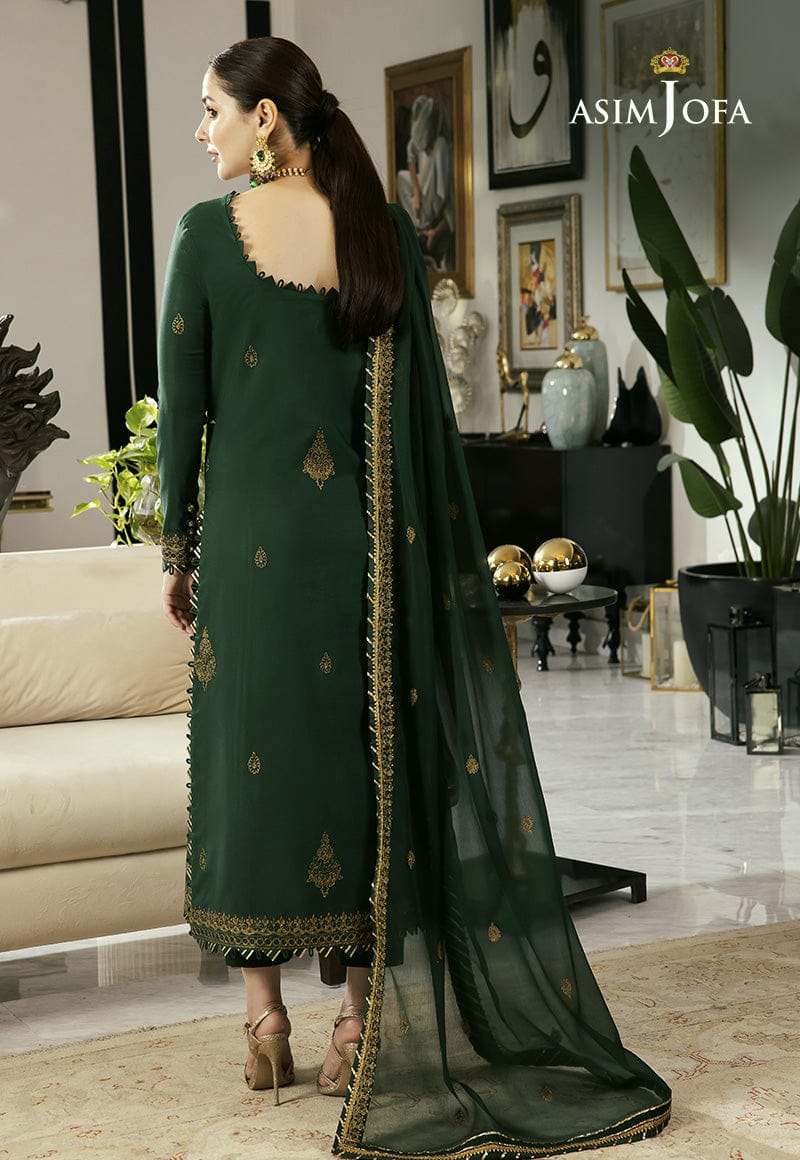Asim Jofa Chiffon Embroidered Collection- 3-Piece Unstitched Suit MR