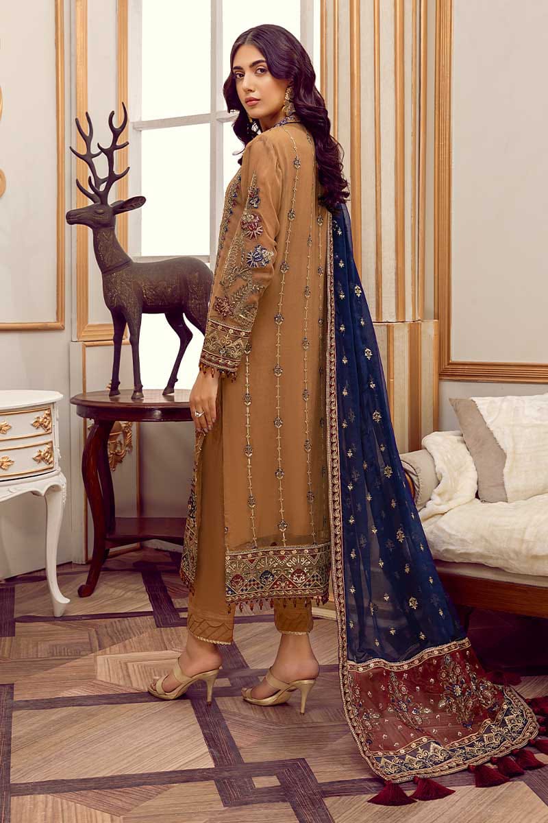 Adan Libas Organza Embroidered Party Wear Collection- 3-Piece Unstitched Suit MR