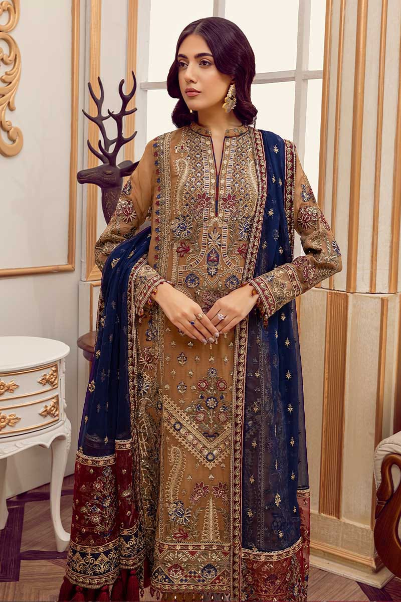 Adan Libas Organza Embroidered Party Wear Collection- 3-Piece Unstitched Suit MR