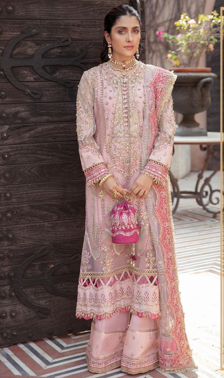 Afrozeh Organza Embroidered Luxury Collection 3-piece unstitched suit MR