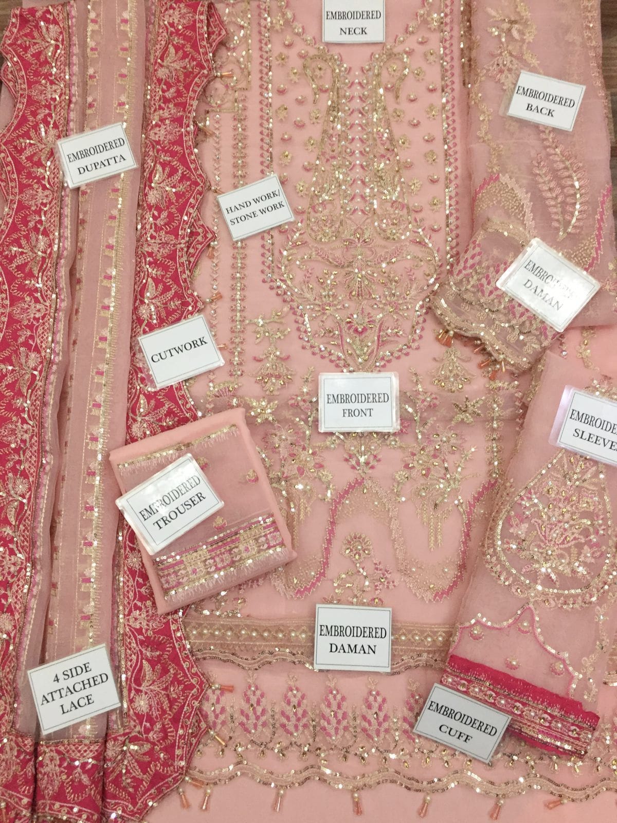 Afrozeh Organza Embroidered Luxury Collection 3-piece unstitched suit MR