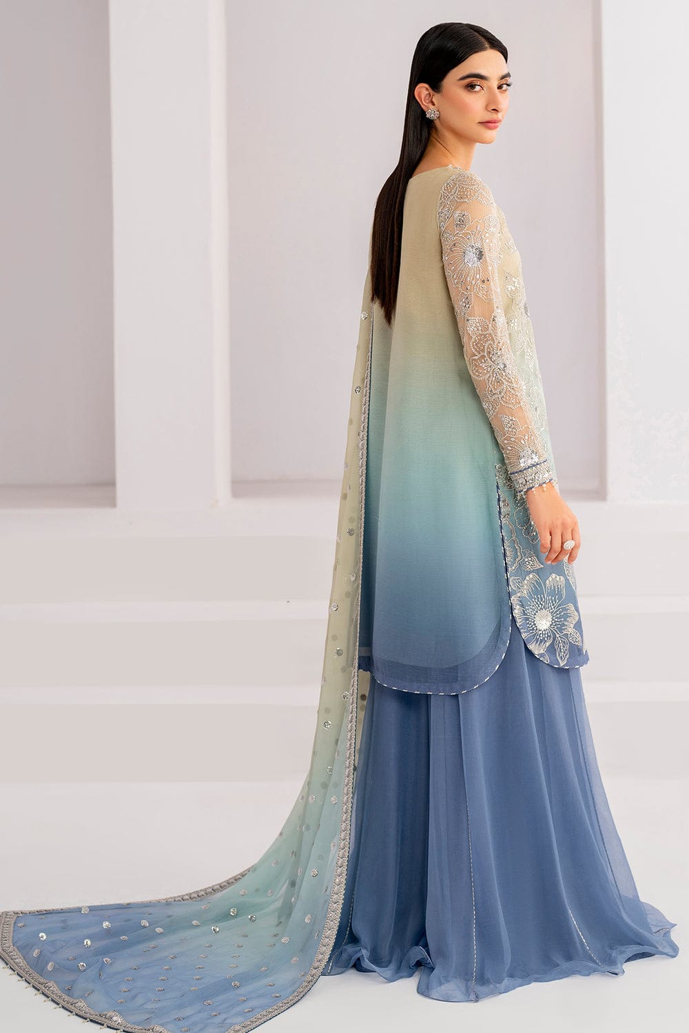 Jazmin Chiffon Embroidered Sequence Luxury Collection -3-piece unstitched suit MR