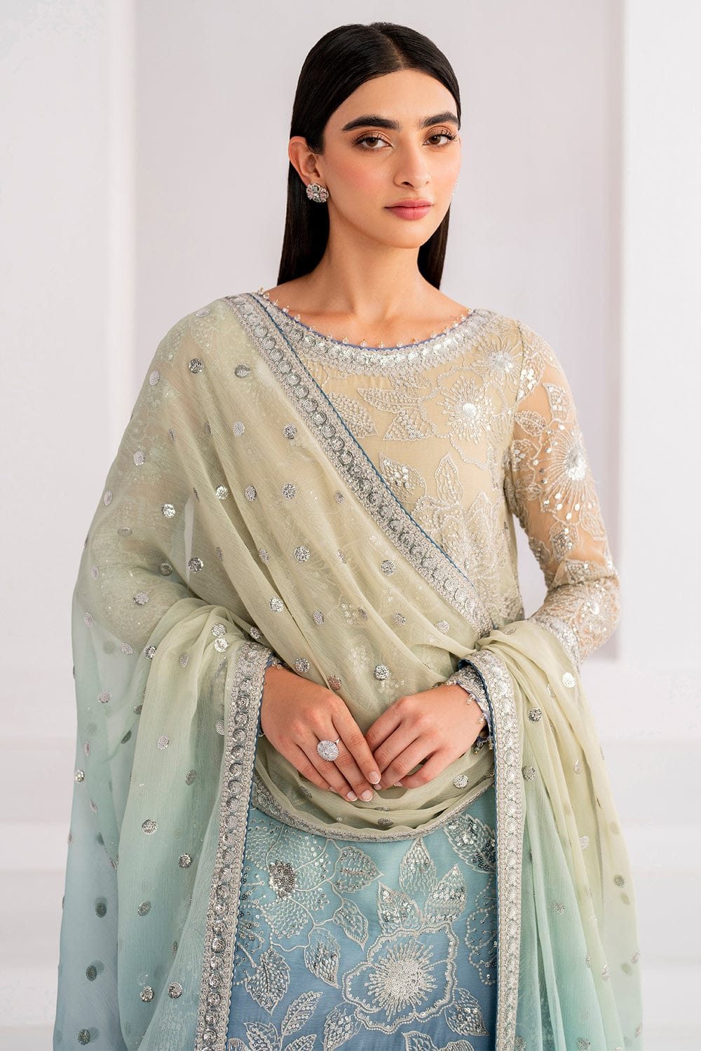 Jazmin Chiffon Embroidered Sequence Luxury Collection -3-piece unstitched suit MR