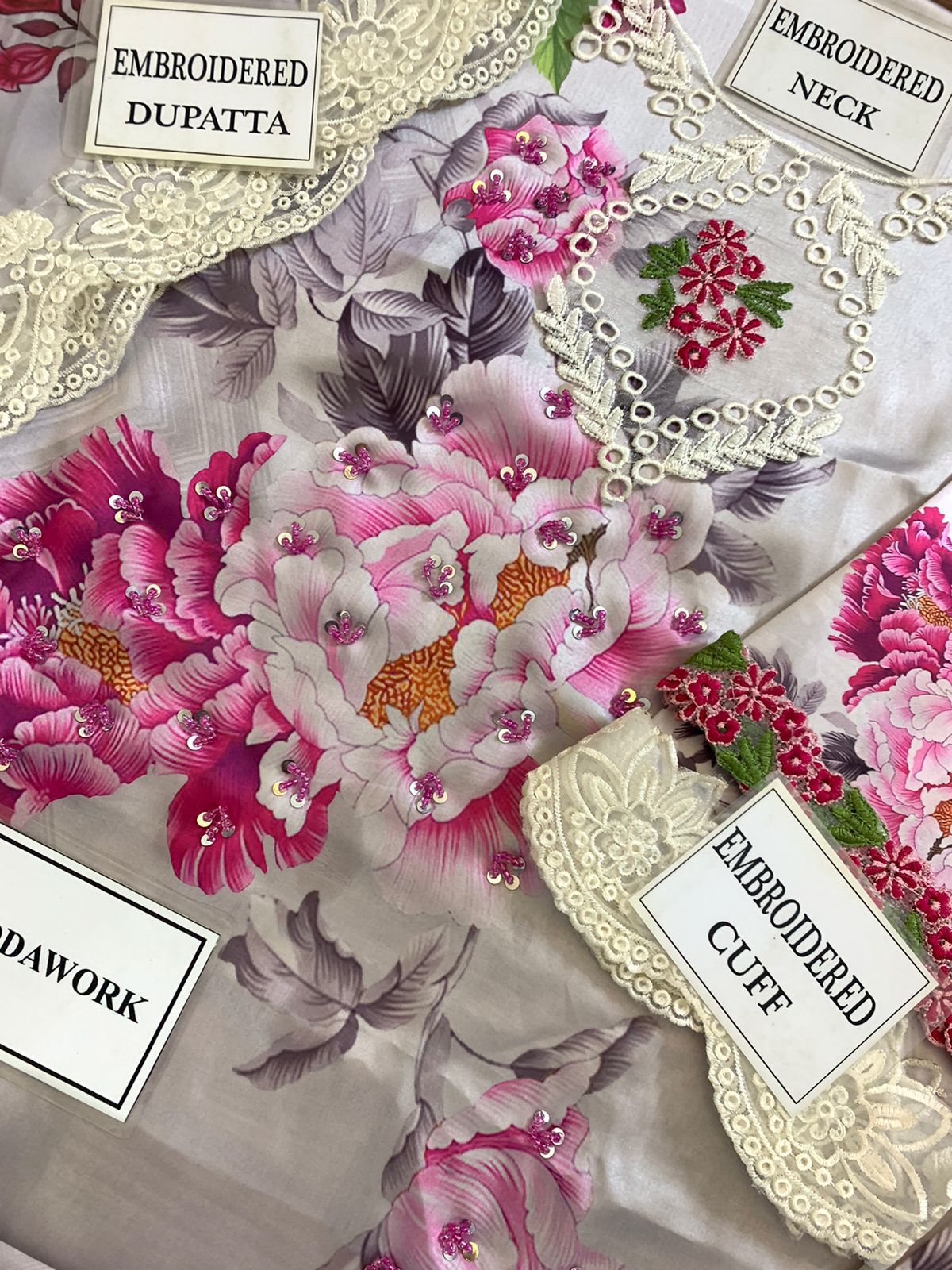 ASIFA NABEEL Shamooz Silk Embroidered & Hand-Embellished Luxury Unstitched 3-Piece MR