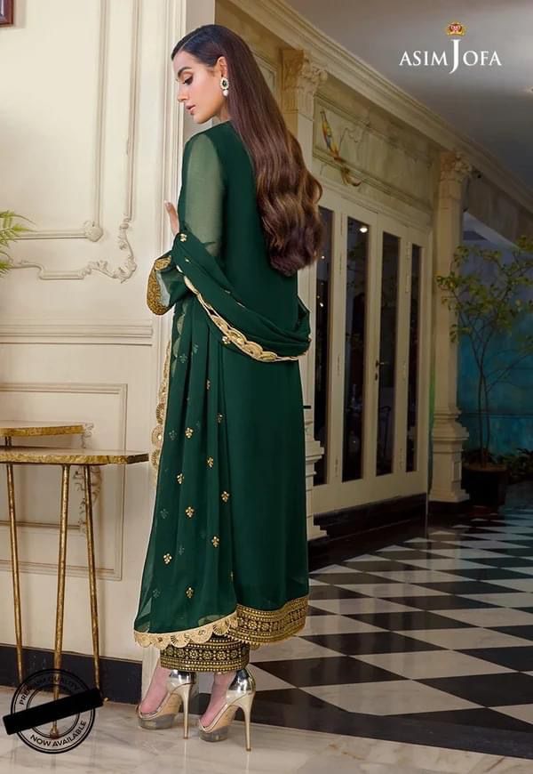 ASIM JOFA – IQRA AZIZ EDIT COLLECTION  Elegant-3-Piece Chiffon Suit AB
