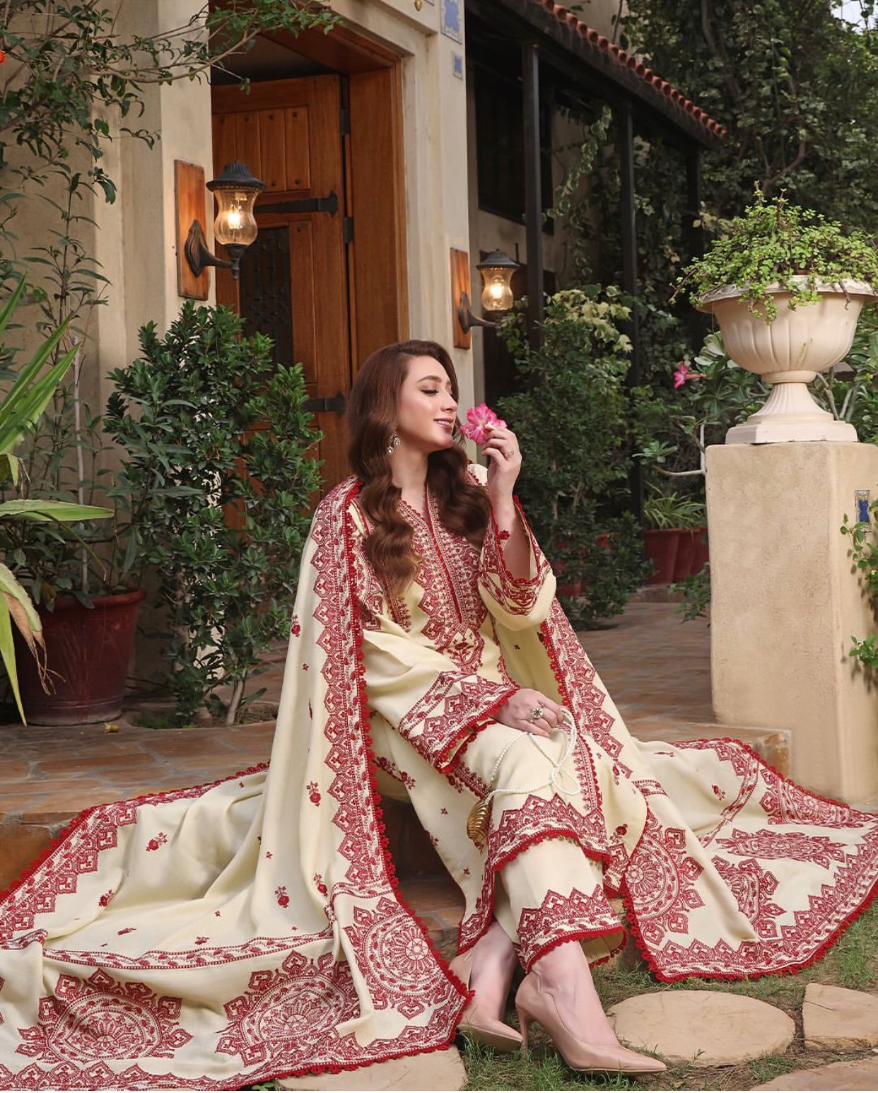 Aneela 3PC Winter 2025 Most Premium Dhanak Fabric | Heavy Embroidered Unstitched Suit AB