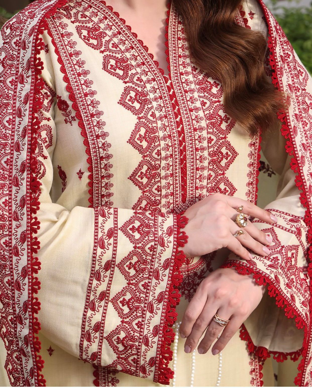 Aneela 3PC Winter 2025 Most Premium Dhanak Fabric | Heavy Embroidered Unstitched Suit AB