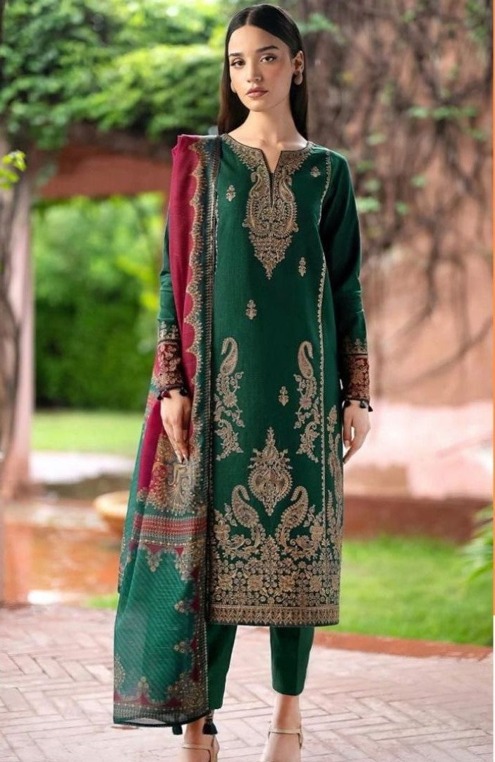 Jazmin 5133 – Winter Collection ❄️3-Pic Unstitched Suit FBL