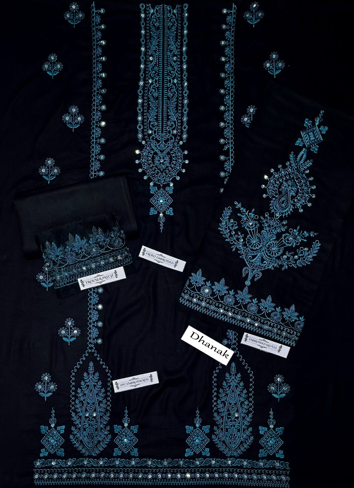 🌸 NEW ARDHANAK COLLECTION 2025/2026 🌸 Premium Air-Jet Dhanak 2-Piece Embroidered Unstitched Suit FBL