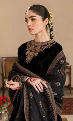 Baroque Velvet Embroidered Hand-Embellished Luxury Unstitched 3-Piece Suit MR