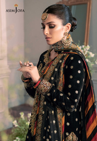 Asim Jofa Velvet Embroidered Luxury Unstitched 3-Piece Suit MR