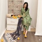 Embroidered Dhanak 3- Unstitched Piece Suit – Green