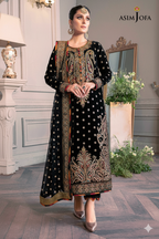 Asim Jofa Velvet Embroidered Luxury Unstitched 3-Piece Suit MR
