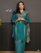 Embroidered Lawn 3-Piece Suit – Blue