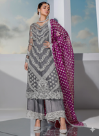 ZAINAB CHOTTANI Luxury Organza Embroidered Sequin Unstitched 3PC Suit MR