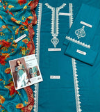 Embroidered Lawn 3-Piece Suit – Blue