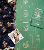 Embroidered Dhanak 3- Unstitched Piece Suit – Green