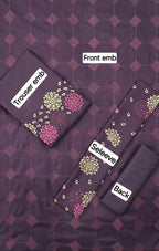 Winter Collection – Embroidered Dhanak 2-Piece Suit in Purple
