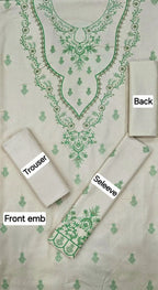 Mix Fabric Dhanak Embroidered 2-Piece Suit