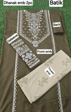 Pcs Women's Unstitched Embroidered Suit