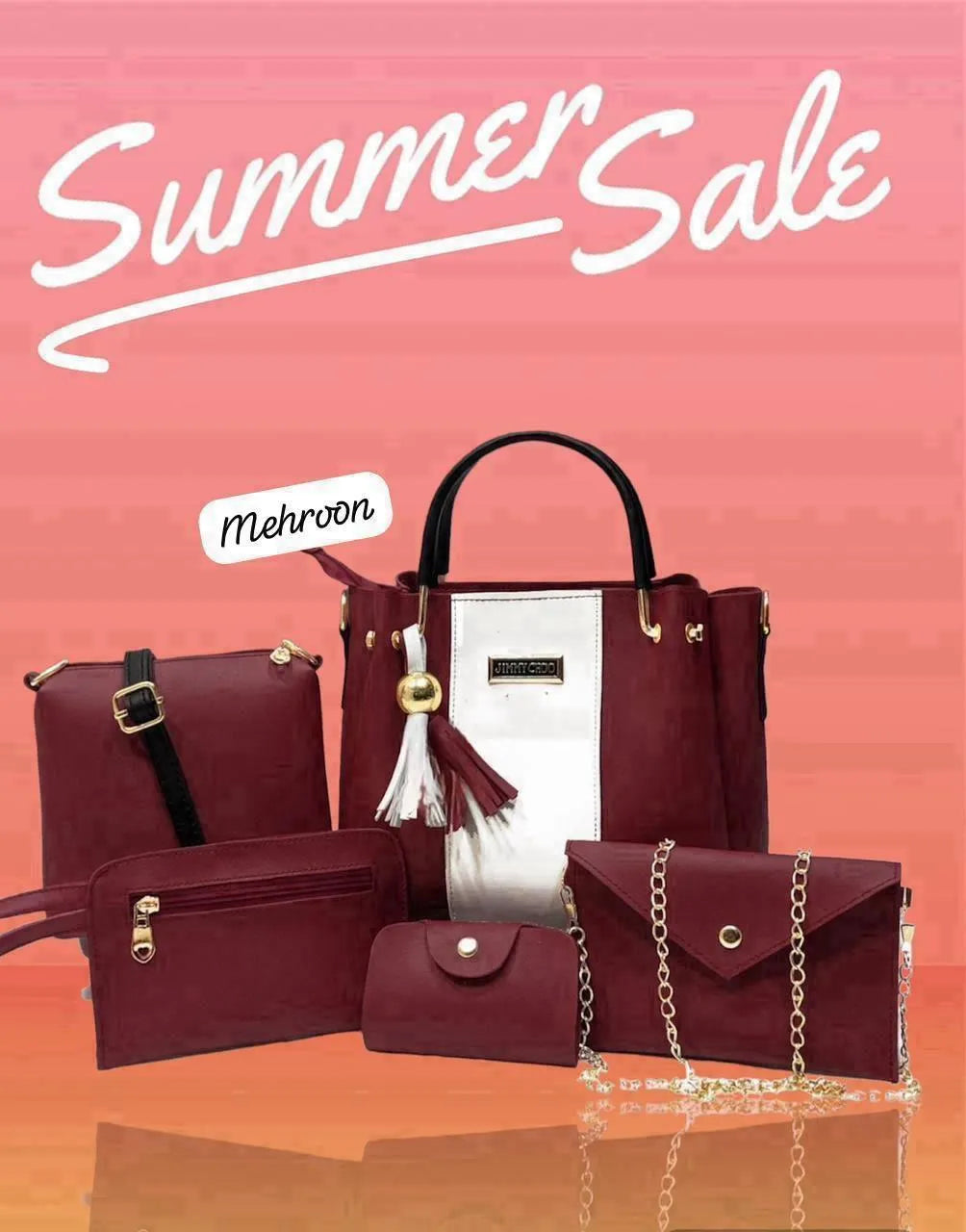 Girl's PU Leather Plain Hand Bag Set