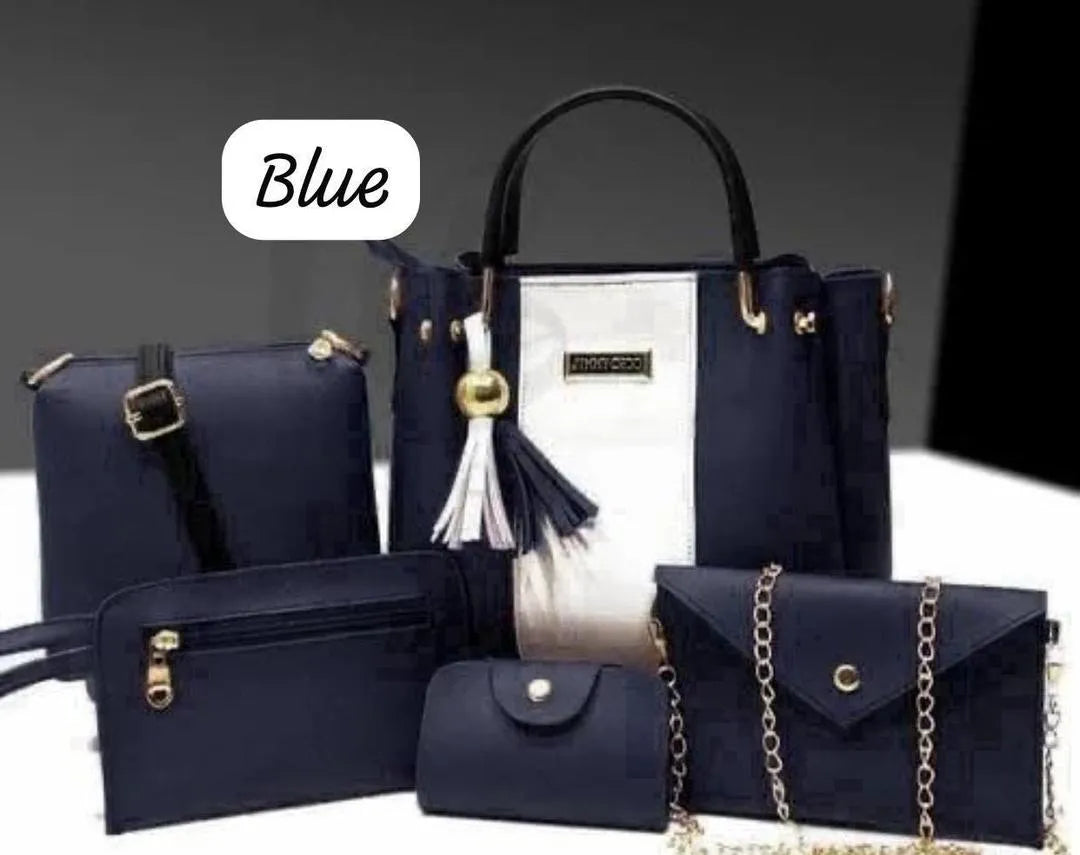 Girl's PU Leather Plain Hand Bag Set