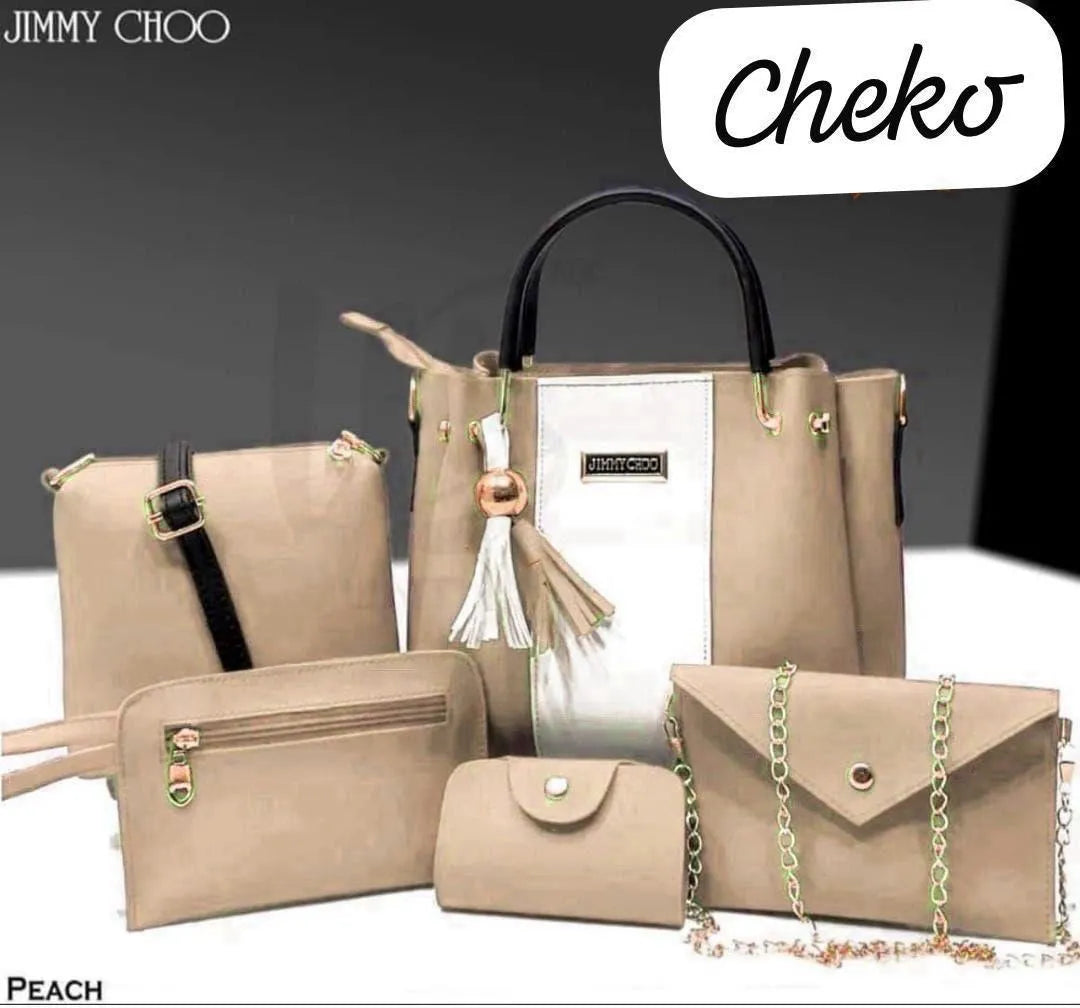 Girl's PU Leather Plain Hand Bag Set