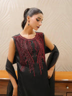 Party Wear Organza Handworked Embroidered Unstitched 3PC Suit MR
