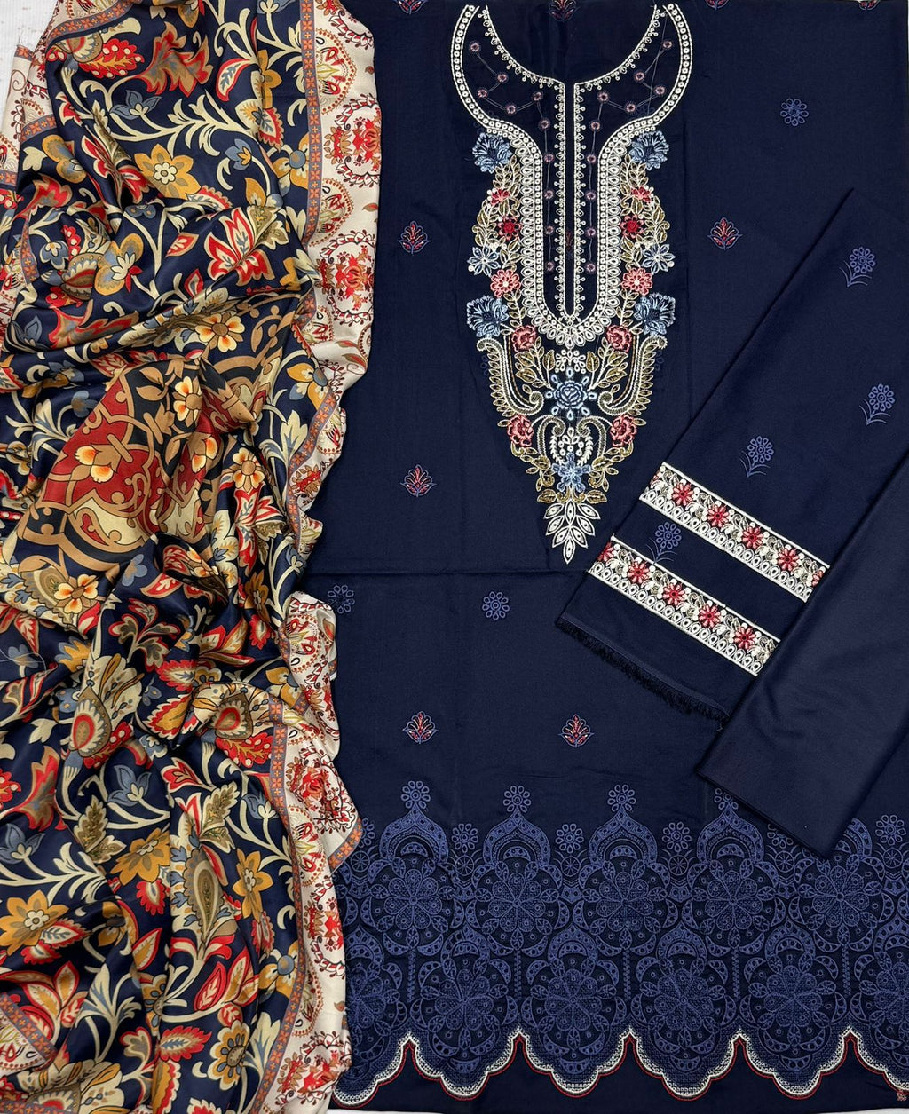 Dhanak – Premium Embroidered Collection 3 Pic Suit AB