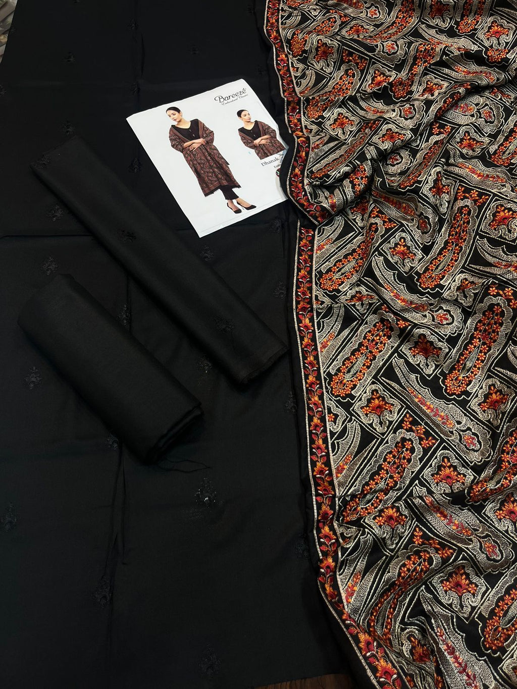 Bareeze Winter 2025 Hot Collection – Dhanak Embroidered 3PC Suit  Unstitched AB