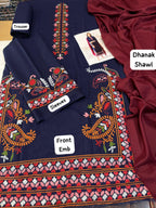 Urge Winter 2025 Hot Collection – Dhanak Embroidered 3PC Suit AB