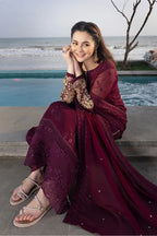 Azure Luxury Chiffon Embroidered Collection- 3-Piece Unstitched Suit MR