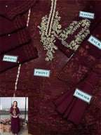 Azure Luxury Chiffon Embroidered Collection- 3-Piece Unstitched Suit MR