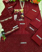 AZURE Chiffon Embroidered Luxury Collection 3-Piece Unstitched Outfit MR