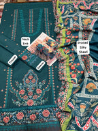 Maria B Winter 2025 Hot Collection premium Dhanak  3-piece embroidered suit AB