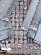 Agha Noor Hand-Embellished Organza Dress  New Arrivals-3- Pic Suit FBL