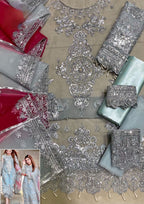 LAAM Organza Embroidered &amp; Stone Work Luxury Unstitched 3-Piece MR
