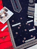 Jazmine -3-Piece Unstitched Premium Dhanak Fabric | Heavy Embroidered Suit AB