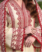Aneela 3PC Winter 2025 Most Premium Dhanak Fabric | Heavy Embroidered Unstitched Suit AB