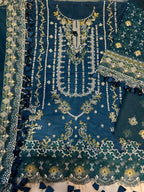 QALAMKAR BY SAHIL – LUXURY  Full Net (Premium Quality) 3 Pcs Unstitched AB