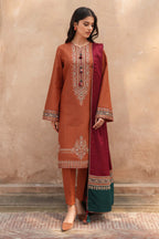 ❄ JAZMIN – DHANAK EMBROIDERED COLLECTION ❄  03 PCS UNSTITCHED SUIT MR