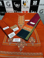 ❄ JAZMIN – DHANAK EMBROIDERED COLLECTION ❄  03 PCS UNSTITCHED SUIT MR